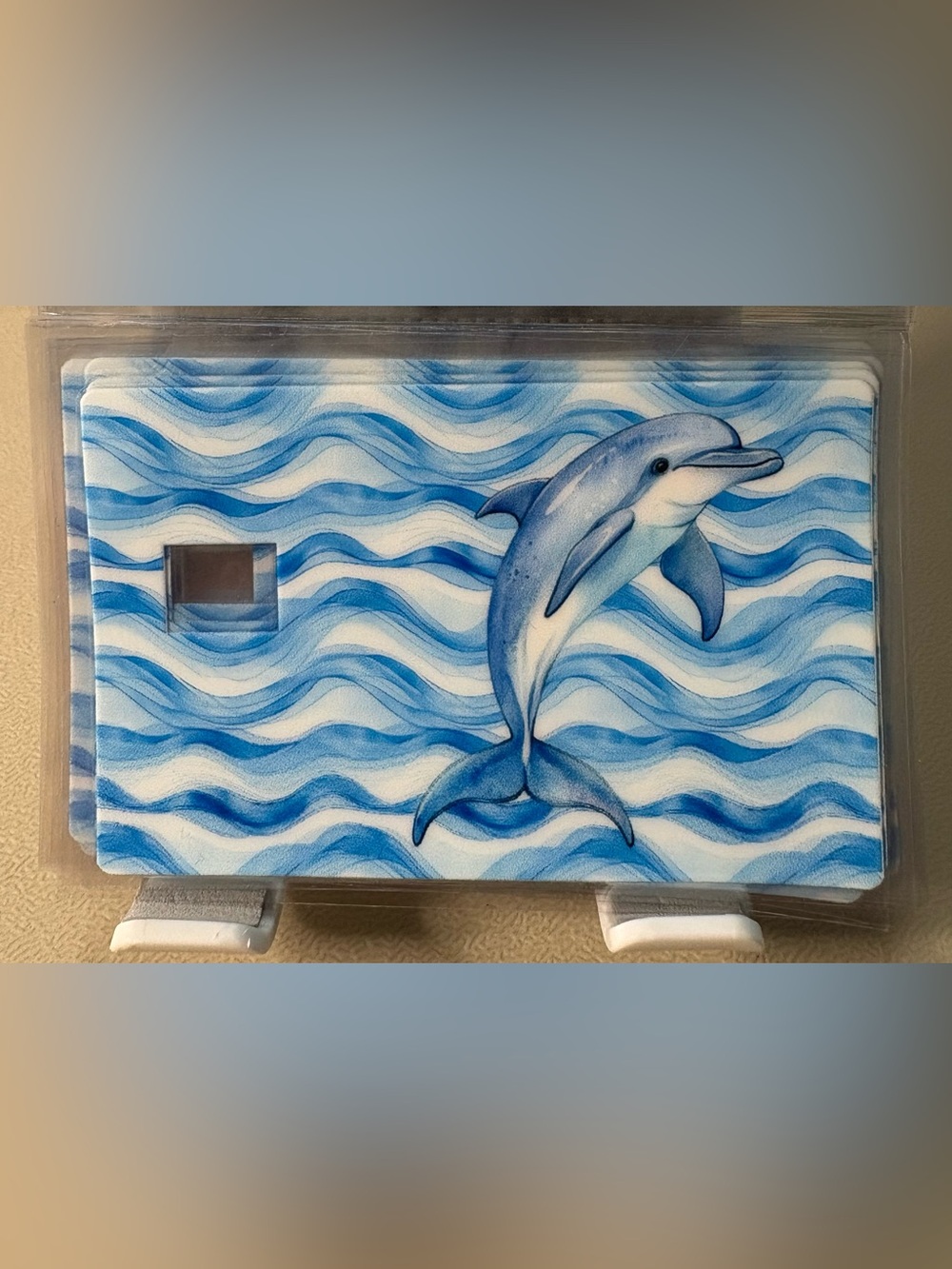 Blue Dolphin Wave Card Skin